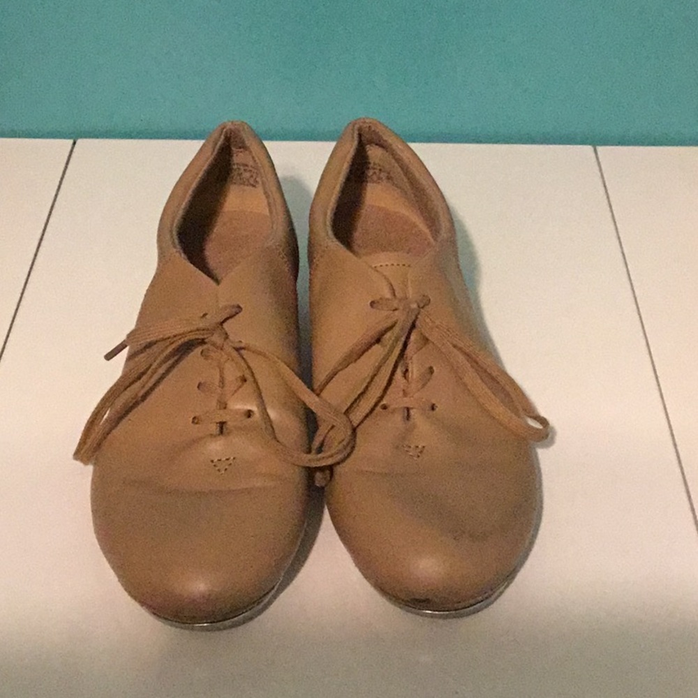 Capezio tan tele tone tap shoes 9 1/2